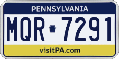 PA license plate MQR7291