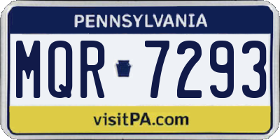 PA license plate MQR7293