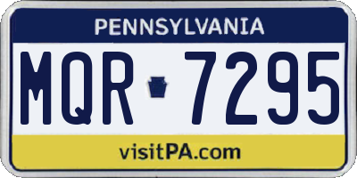 PA license plate MQR7295