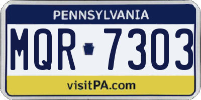 PA license plate MQR7303