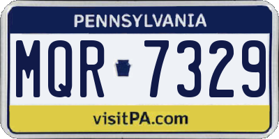 PA license plate MQR7329