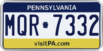 PA license plate MQR7332