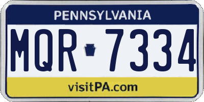 PA license plate MQR7334