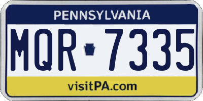 PA license plate MQR7335