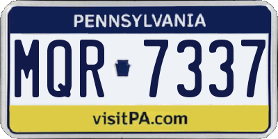 PA license plate MQR7337