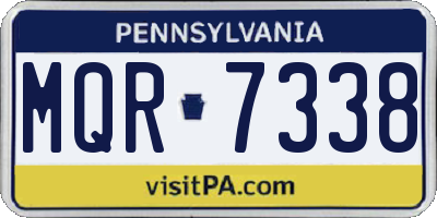 PA license plate MQR7338