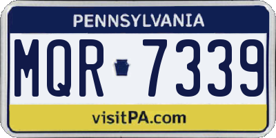 PA license plate MQR7339