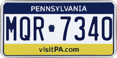 PA license plate MQR7340