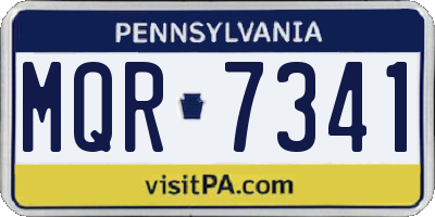 PA license plate MQR7341