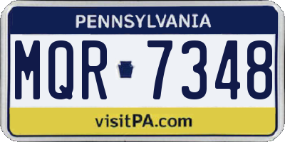 PA license plate MQR7348