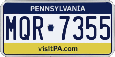 PA license plate MQR7355