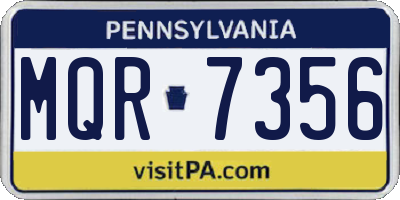 PA license plate MQR7356