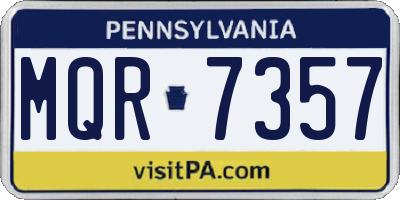 PA license plate MQR7357