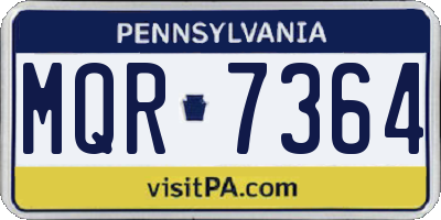 PA license plate MQR7364