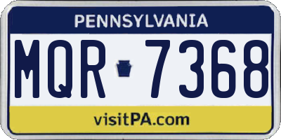 PA license plate MQR7368