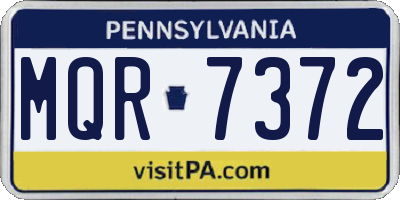PA license plate MQR7372