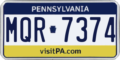 PA license plate MQR7374