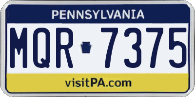 PA license plate MQR7375