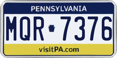 PA license plate MQR7376