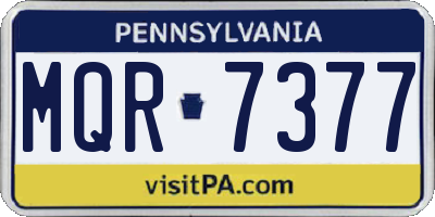 PA license plate MQR7377