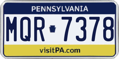 PA license plate MQR7378