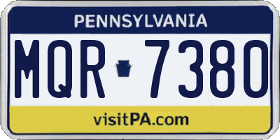 PA license plate MQR7380