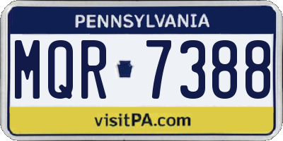 PA license plate MQR7388