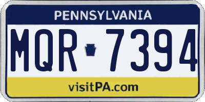 PA license plate MQR7394