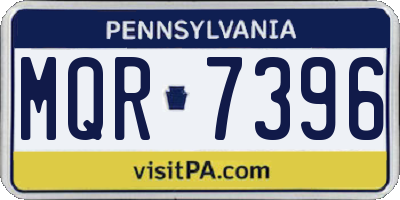 PA license plate MQR7396
