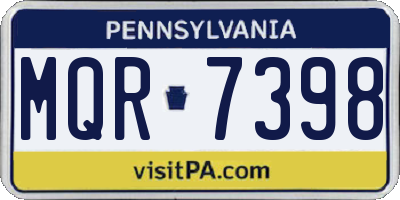 PA license plate MQR7398