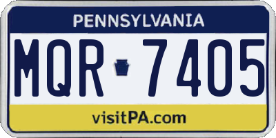 PA license plate MQR7405