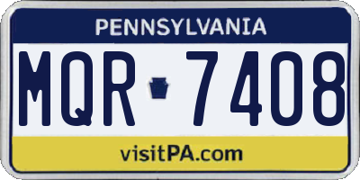 PA license plate MQR7408