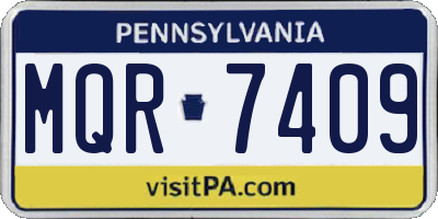 PA license plate MQR7409