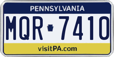 PA license plate MQR7410