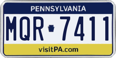PA license plate MQR7411