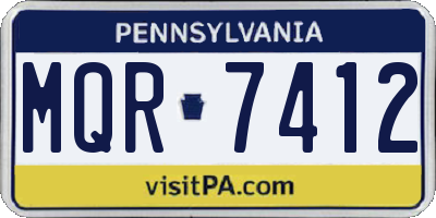 PA license plate MQR7412