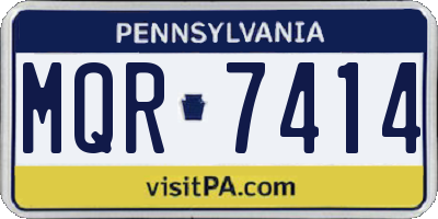 PA license plate MQR7414
