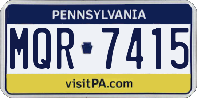 PA license plate MQR7415