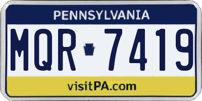 PA license plate MQR7419