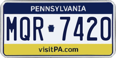 PA license plate MQR7420