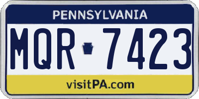 PA license plate MQR7423