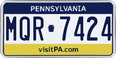 PA license plate MQR7424