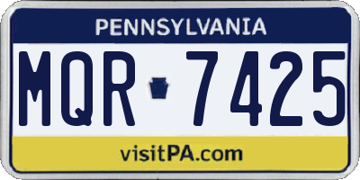 PA license plate MQR7425