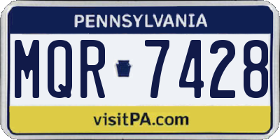 PA license plate MQR7428