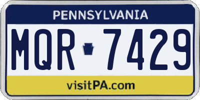 PA license plate MQR7429