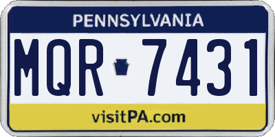 PA license plate MQR7431