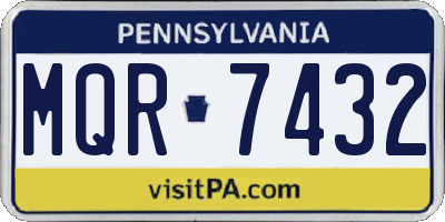 PA license plate MQR7432