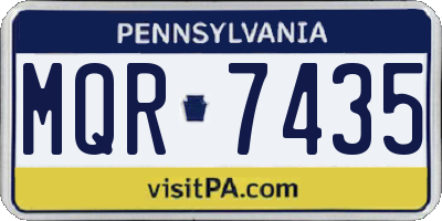 PA license plate MQR7435