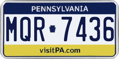 PA license plate MQR7436