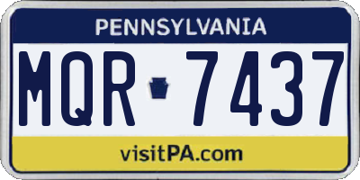 PA license plate MQR7437